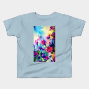 Pretty Floral - Colorful Abstract Art of Watercolor Flowers Kids T-Shirt